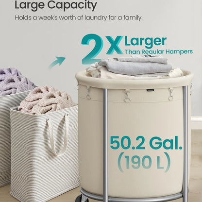 SONGMICS Rolling Laundry Hamper with Wheels