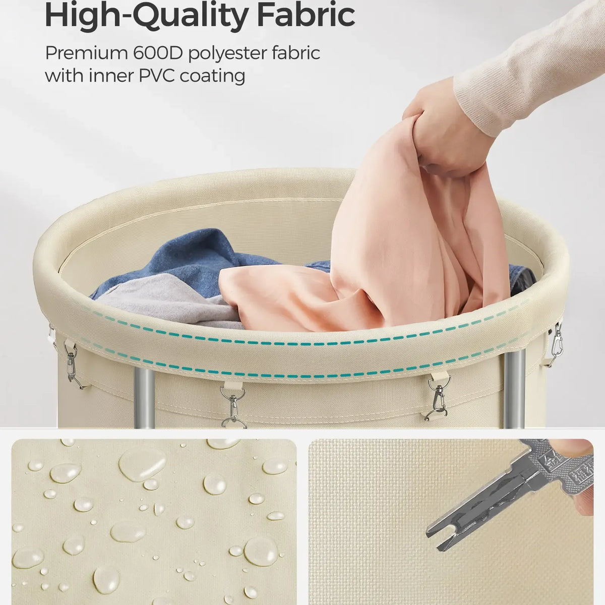 SONGMICS Rolling Laundry Hamper with Wheels