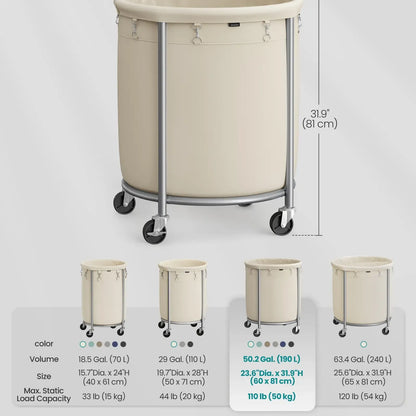 SONGMICS Rolling Laundry Hamper with Wheels