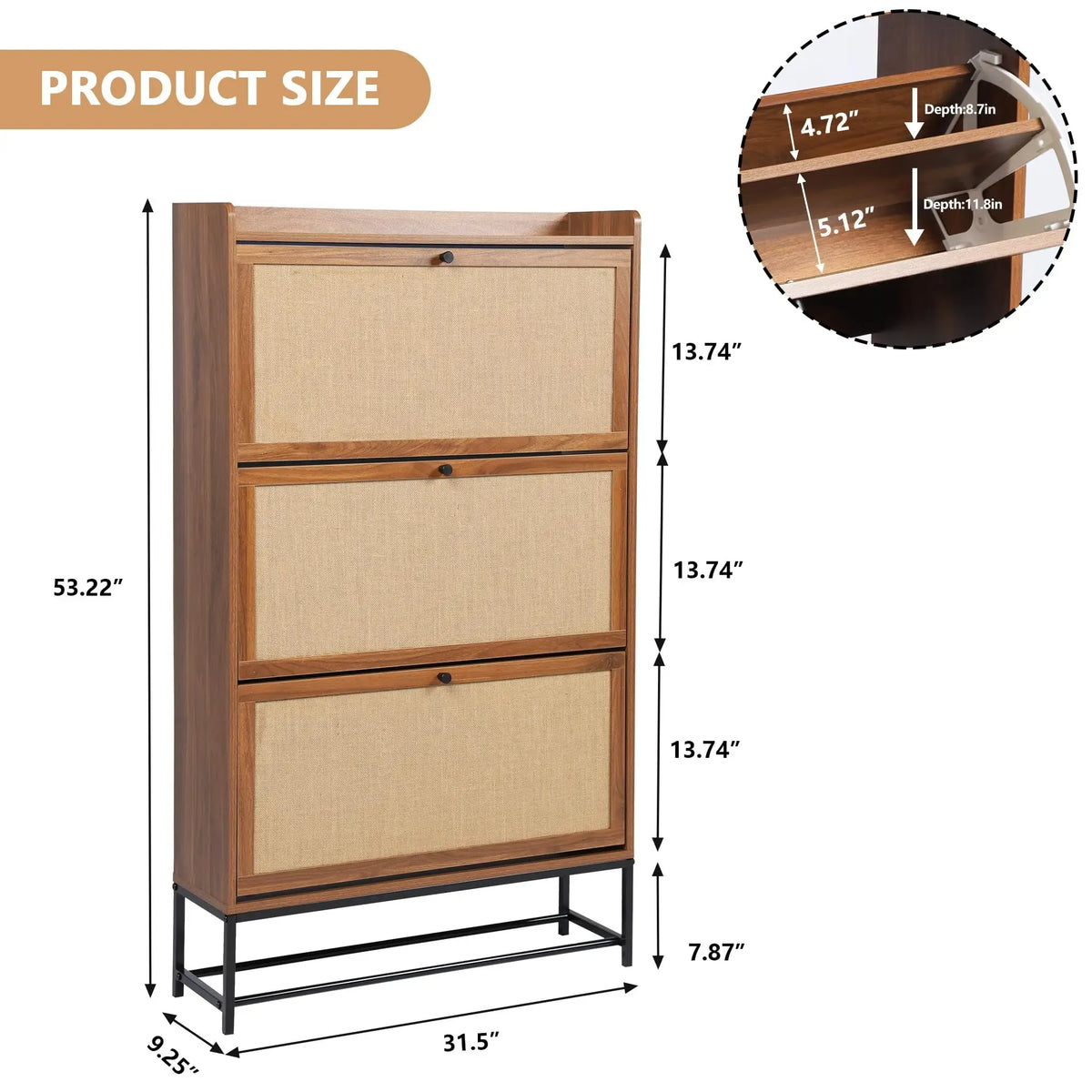 Giratree Flip-Drawer Shoe Cabinet